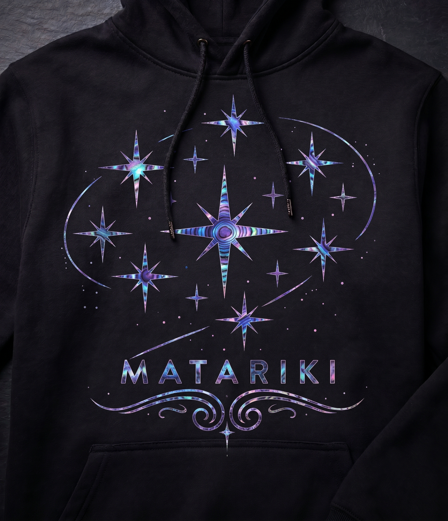 Matariki Hoodie Paua Shell Design